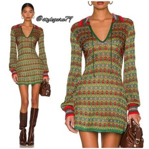 Milano Mini Dress in Green Combo by Free People